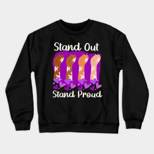 Vitiligo Awareness Stand Out Stand Proud Girls Womens Crewneck Sweatshirt